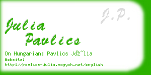 julia pavlics business card